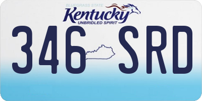 KY license plate 346SRD