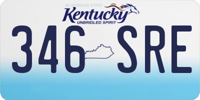 KY license plate 346SRE
