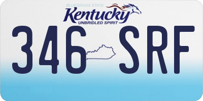 KY license plate 346SRF