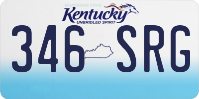 KY license plate 346SRG