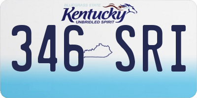KY license plate 346SRI