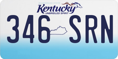 KY license plate 346SRN