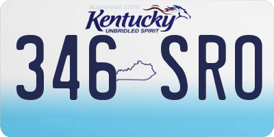 KY license plate 346SRO