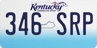 KY license plate 346SRP