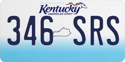 KY license plate 346SRS