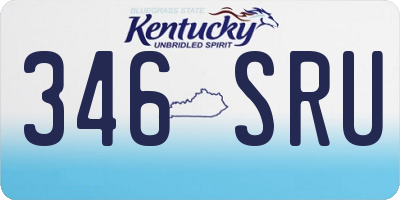 KY license plate 346SRU