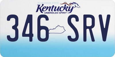 KY license plate 346SRV