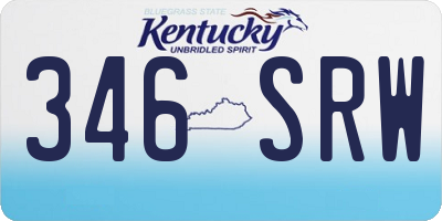KY license plate 346SRW