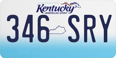 KY license plate 346SRY