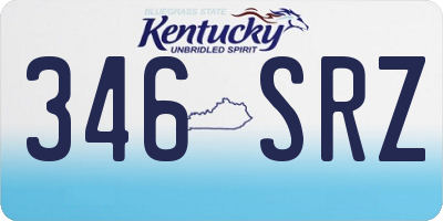 KY license plate 346SRZ