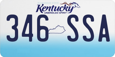 KY license plate 346SSA