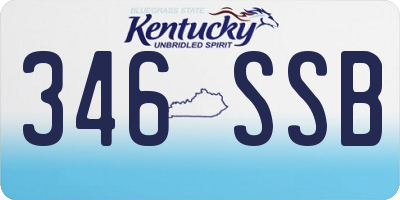 KY license plate 346SSB