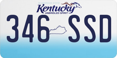 KY license plate 346SSD