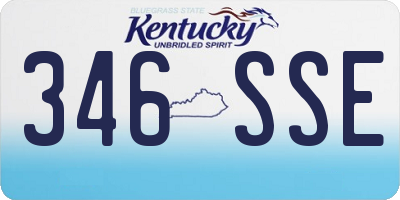 KY license plate 346SSE