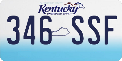 KY license plate 346SSF