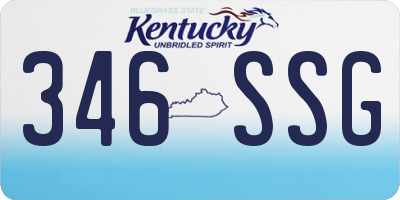 KY license plate 346SSG