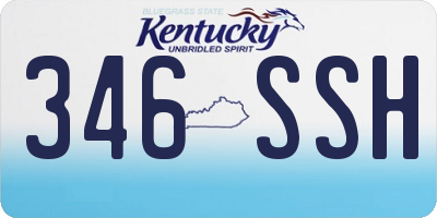 KY license plate 346SSH