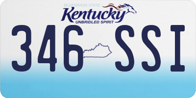 KY license plate 346SSI