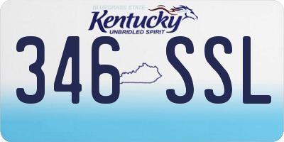 KY license plate 346SSL