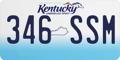 KY license plate 346SSM