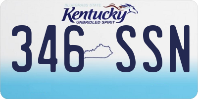 KY license plate 346SSN