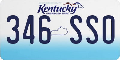 KY license plate 346SSO