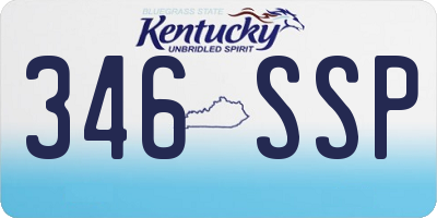 KY license plate 346SSP