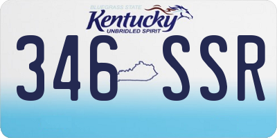 KY license plate 346SSR