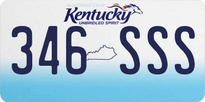 KY license plate 346SSS