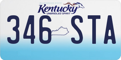KY license plate 346STA