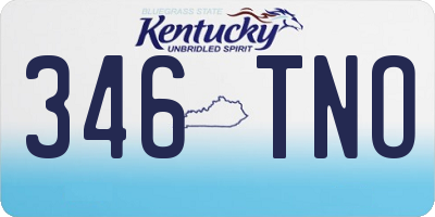 KY license plate 346TNO