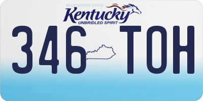 KY license plate 346TOH