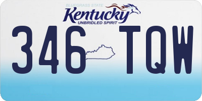 KY license plate 346TQW