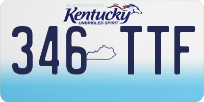 KY license plate 346TTF