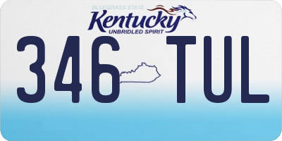 KY license plate 346TUL