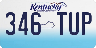 KY license plate 346TUP