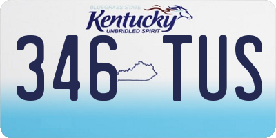 KY license plate 346TUS