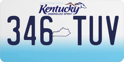 KY license plate 346TUV