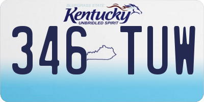 KY license plate 346TUW