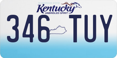 KY license plate 346TUY