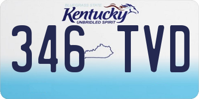 KY license plate 346TVD