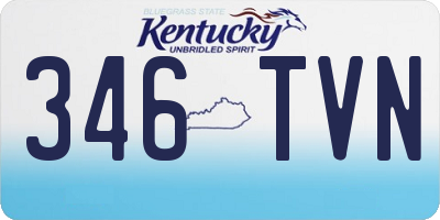 KY license plate 346TVN
