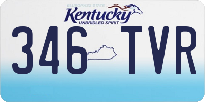 KY license plate 346TVR