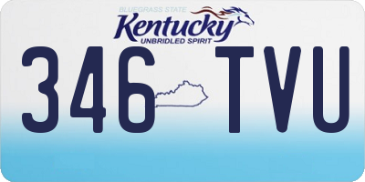 KY license plate 346TVU
