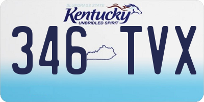 KY license plate 346TVX