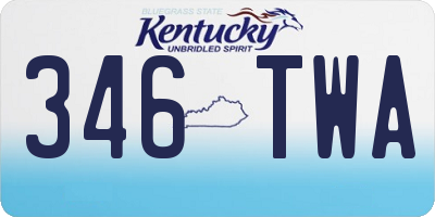 KY license plate 346TWA