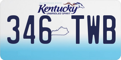 KY license plate 346TWB