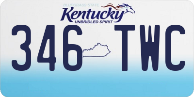 KY license plate 346TWC