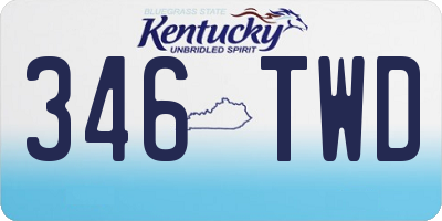 KY license plate 346TWD