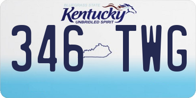 KY license plate 346TWG